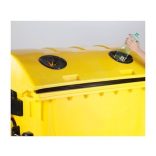 1 100 L-es nagyméretű szeméttároló íves tetejű PET palackgyűjtő konténer 