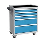 Szerviz kocsi, 750x500x920 mm, 5 fiók