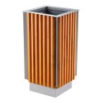 Fém-fa hulladékgyűjtő 65 l, 405x405x800 mm