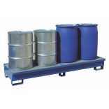 Gyűjtőkád acélráccsal, 4x200 l hordóra, 2500x800x150/250 mm, 270 L