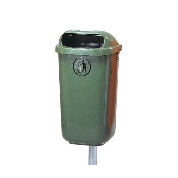 Műanyag hulladékgyűjtő oszlop nélkül, 50 L, 440x310x750 mm