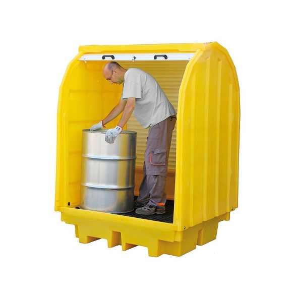 Fedett gyűjtőkád 4x 200 l hordóra, 1470x1420x2070 mm, 410  L