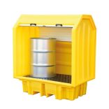 Fedett gyűjtőkád 2x 200 l hordóra, 1490x990x1690 mm, 230 L