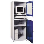 Számítógépes műhelyszekrény, 640x630x1750 mm