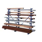   Állvány hosszú tárgyak tárolására, 4 állvány, 8 db tárolószint, 3750x1200x2000 mm, két oldalas