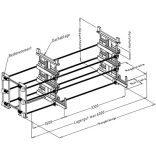 Csavar-orsóval állítható konzolos állvány, terhelhetőség: 45 t, sz x mé x m 5100x1530x2740 mm