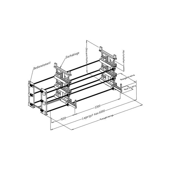 Csavar-orsóval állítható konzolos állvány, terhelhetőség: 45 t, sz x mé x m 5100x1530x2740 mm