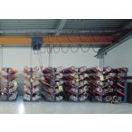   Konzolos állvány ferde konzolokkal, egy oldalas, 6 db állvány, 6 db rakodószint, 4300x640x2500 mm