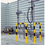   Ütközésvédő kengyel beltéri használatra, Sz x M 1000x600 mm, sárga színben fekete jelző csíkkal