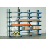 Konzolos állvány acéllemez polccal, egy oldalas, 6 db rakodószint, 1000x520x2500 mm, bővítmény
