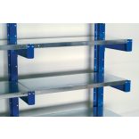 Konzolos állvány acéllemez polccal, egy oldalas, 6 db rakodószint, 1000x920x2500 mm, alap építmény