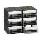 Fiókos Mini T/C, moduláris rendező 6 átlátszó fiók