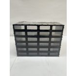 Fiókos mini T/D, moduláris rendező 3 átlátszó fiók