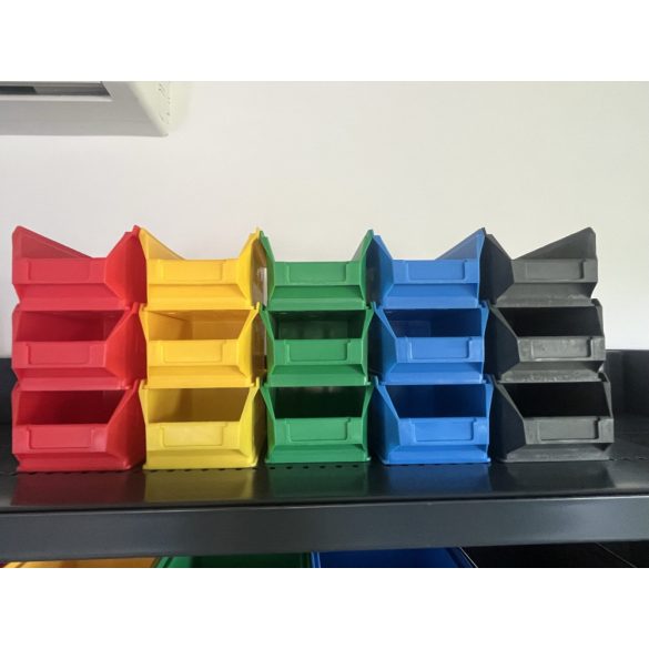 MH-5 box, piros, műanyag tároló doboz, 160x95x75